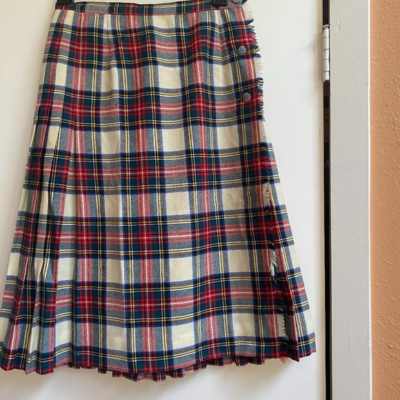 Vintage Tartan Wool "Outlander" Style Wrap Skirt sz. small - Picture 1 of 10
